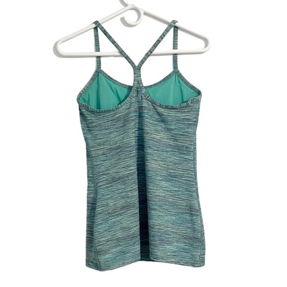 Lululemon Power Y Tank Top Space Dye Camo Alberta Lake Fresh Teal Size 8 - Picture 6 of 6